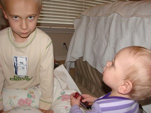 The Boy pretends he can't stand his sister