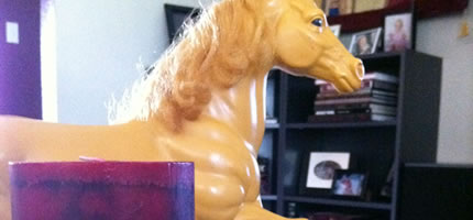 It's a horse and some candles.