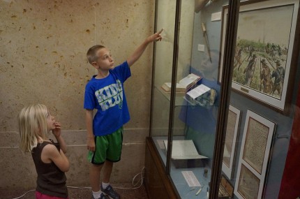 Checking out the battle artifacts
