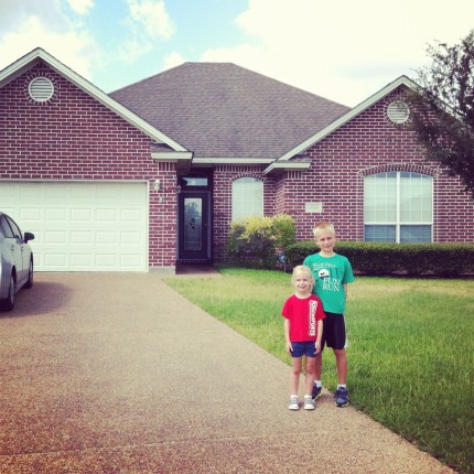 The kids leave the house one last time.