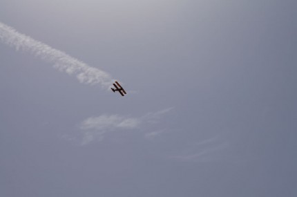Biplane in the sky
