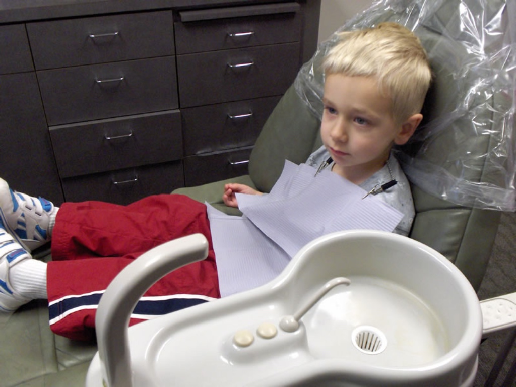 The Son in a dental chair