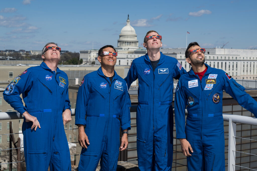 Astronauts looking like dorks.