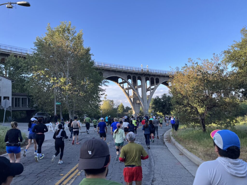 Running under a bridge